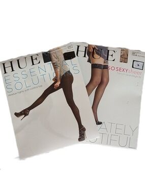 HUE • Opaque Hoisery & French Lace Thigh Hoisery